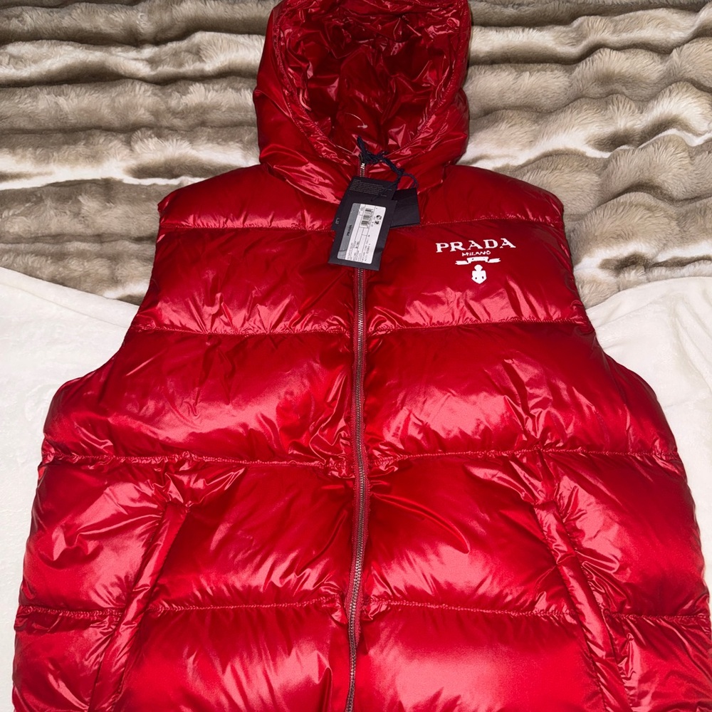 Prada Red Quilted Vest
